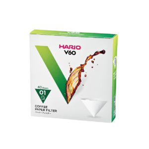Паперові білі фільтри V60 для пуровера 01 Hario, 40 шт